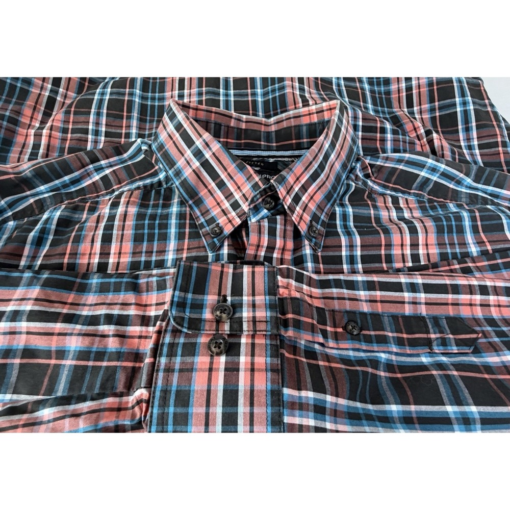 Ariat Pro Series Fitted Multicolor Plaid Shirt Men's XL Western Urban Cowboy